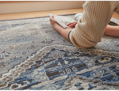 ラグ 130×190cm ウィルトン織り 約60万ノット エジプト製 オリエンタル柄 幾何学模様 おしゃれ ラグ ラグマット カーペット(代引不可)