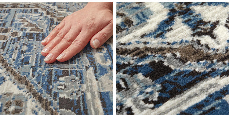 ラグ 130×190cm ウィルトン織り 約60万ノット エジプト製 オリエンタル柄 幾何学模様 おしゃれ ラグ ラグマット カーペット(代引不可)