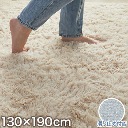 ラグマット シフォン 130×190cm 長方形 ラグ フロアマット 長毛 滑り止め付き おしゃれ かわいい ナチュラル 北欧 韓国 四角形 スクエア(代引不可)