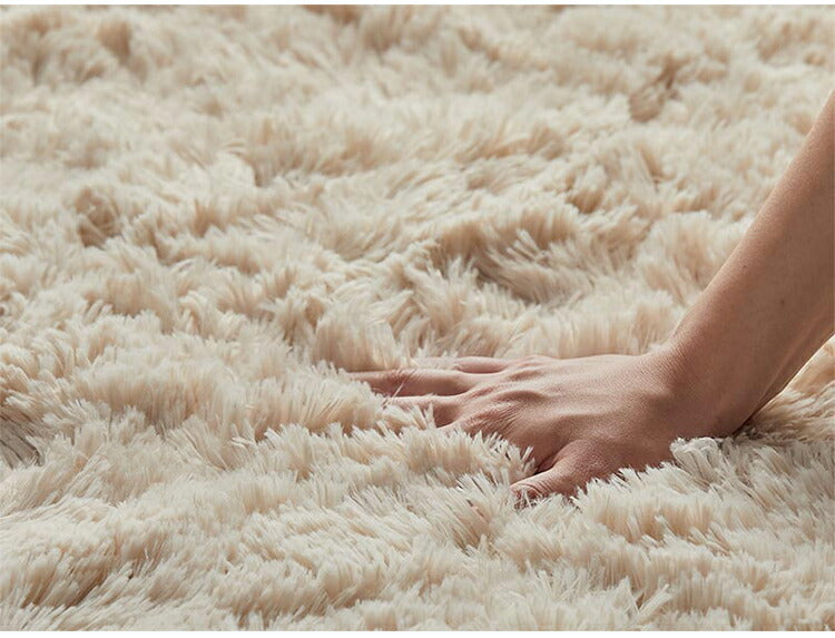 ラグマット シフォン 130×190cm 長方形 ラグ フロアマット 長毛 滑り止め付き おしゃれ かわいい ナチュラル 北欧 韓国 四角形 スクエア(代引不可)