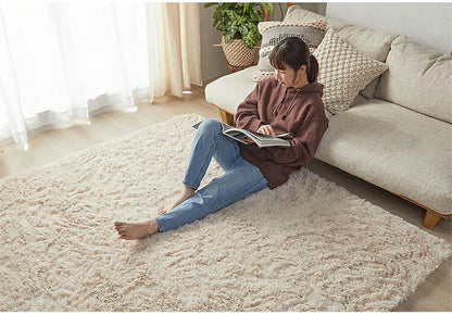 ラグマット シフォン 190×190cm 長方形 ラグ フロアマット 長毛 滑り止め付き おしゃれ かわいい ナチュラル 北欧 韓国 四角形 スクエア(代引不可)