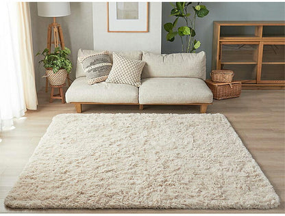 ラグマット シフォン 190×190cm 長方形 ラグ フロアマット 長毛 滑り止め付き おしゃれ かわいい ナチュラル 北欧 韓国 四角形 スクエア(代引不可)