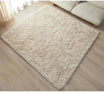 ラグマット シフォン 190×190cm 長方形 ラグ フロアマット 長毛 滑り止め付き おしゃれ かわいい ナチュラル 北欧 韓国 四角形 スクエア(代引不可)