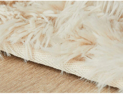 ラグマット シフォン 190×190cm 長方形 ラグ フロアマット 長毛 滑り止め付き おしゃれ かわいい ナチュラル 北欧 韓国 四角形 スクエア(代引不可)