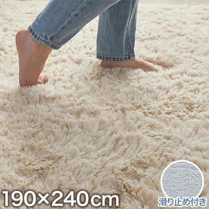 ラグマット シフォン 190×240cm 長方形 ラグ フロアマット 長毛 滑り止め付き おしゃれ かわいい ナチュラル 北欧 韓国 四角形 スクエア(代引不可)