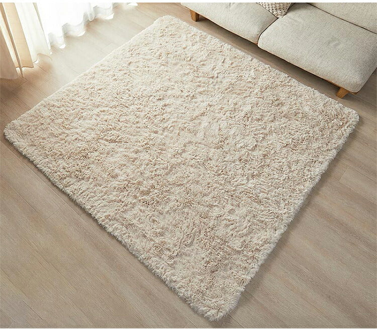 ラグマット シフォン 190×240cm 長方形 ラグ フロアマット 長毛 滑り止め付き おしゃれ かわいい ナチュラル 北欧 韓国 四角形 スクエア(代引不可)