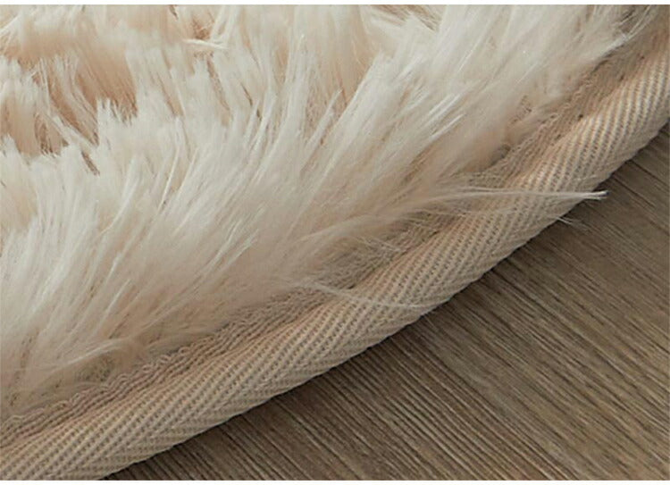 ラグマット シフォン 140cm 円形 ラグ フロアマット 長毛 滑り止め付き おしゃれ かわいい ナチュラル 北欧 韓国 丸形 円型 丸型(代引不可)