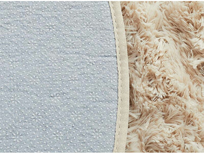 ラグマット シフォン 130×190cm 異形 ラグ フロアマット 長毛 滑り止め付き おしゃれ かわいい ナチュラル 北欧 韓国 丸形 円型 丸型(代引不可)