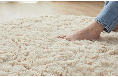 ラグマット シフォン 130×190cm 異形 ラグ フロアマット 長毛 滑り止め付き おしゃれ かわいい ナチュラル 北欧 韓国 丸形 円型 丸型(代引不可)