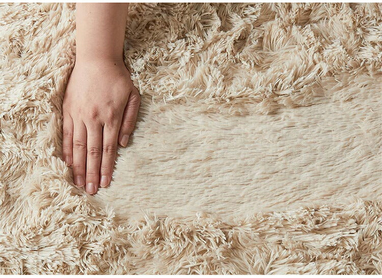 ラグマット シフォン 130×190cm 異形 ラグ フロアマット 長毛 滑り止め付き おしゃれ かわいい ナチュラル 北欧 韓国 丸形 円型 丸型(代引不可)
