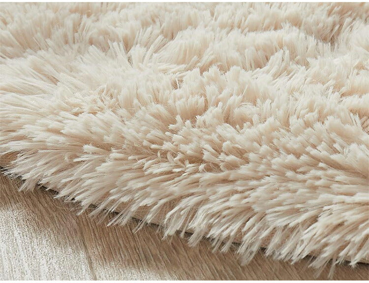 ラグマット シフォン 130×190cm 異形 ラグ フロアマット 長毛 滑り止め付き おしゃれ かわいい ナチュラル 北欧 韓国 丸形 円型 丸型(代引不可)