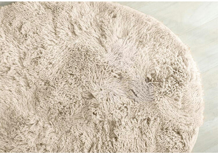 ラグマット シフォン 90×130cm 楕円形 ラグ フロアマット 長毛 滑り止め付き おしゃれ かわいい ナチュラル 北欧 韓国 丸形 円型 丸型(代引不可)