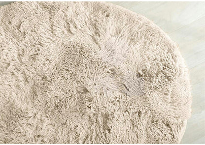 ラグマット シフォン 90×130cm 楕円形 ラグ フロアマット 長毛 滑り止め付き おしゃれ かわいい ナチュラル 北欧 韓国 丸形 円型 丸型(代引不可)