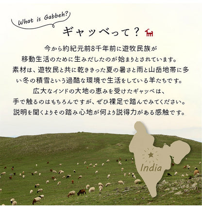 ギャベ ギャッベ 玄関マット 60×90cm インド製 手織りギャッベ ウール100% 防炎ラベル付き おしゃれ ラグ ラグマット カーペット(代引不可)