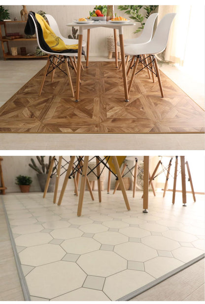 日本製 クッションフロアラグ 182cm×182cm ラグ ダイニングラグ クッションマット カーペット リビング 食卓 滑り止め 傷防止 洗濯可能 撥水 防カビ(代引不可)