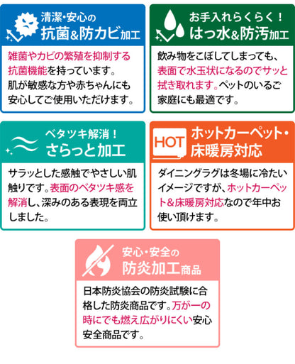 日本製 クッションフロアラグ 200cm×270cm ラグ ダイニングラグ クッションマット カーペット リビング 食卓 滑り止め 傷防止 洗濯可能 撥水 防カビ(代引不可)