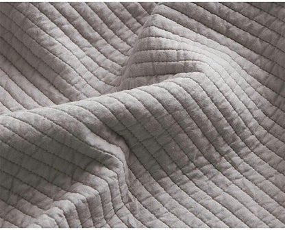 マルチカバー 130×190cm 天然素材 キルト 薄手 綿100% コットン 洗える カバー ストライプ ラグ 敷物 カーペット 洗濯OK フロアマット ダイニングラグ 北欧 ナチュラル(代引不可)