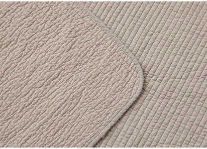 マルチカバー 190×190cm 天然素材 キルト 薄手 綿100% コットン 洗える カバー ストライプ ラグ 敷物 カーペット 洗濯OK フロアマット ダイニングラグ 北欧 ナチュラル(代引不可)