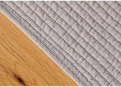 マルチカバー 190×190cm 天然素材 キルト 薄手 綿100% コットン 洗える カバー ストライプ ラグ 敷物 カーペット 洗濯OK フロアマット ダイニングラグ 北欧 ナチュラル(代引不可)