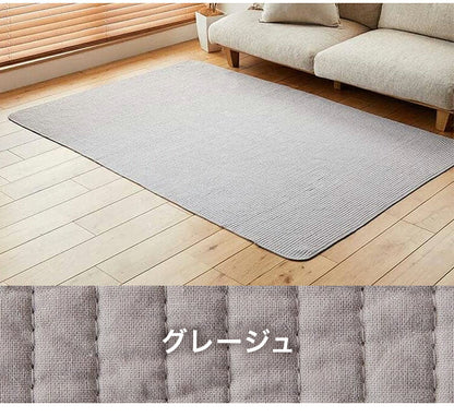 マルチカバー 95×150cm 天然素材 キルト 薄手 綿100% コットン 洗える カバー ストライプ ラグ 敷物 カーペット 洗濯OK フロアマット ダイニングラグ 北欧 ナチュラル(代引不可)