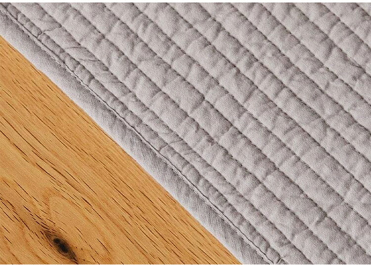 マルチカバー 95×150cm 天然素材 キルト 薄手 綿100% コットン 洗える カバー ストライプ ラグ 敷物 カーペット 洗濯OK フロアマット ダイニングラグ 北欧 ナチュラル(代引不可)