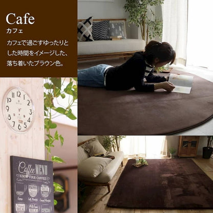 ラグ ラグマット はっ水 ふわとろラグ 低反発 厚手 洗える ホリデープラス 直径190cm 円形 丸 2畳 無地 撥水 耐熱 床暖房 ホットカーペット 対応 こたつ敷き クッション(代引不可)