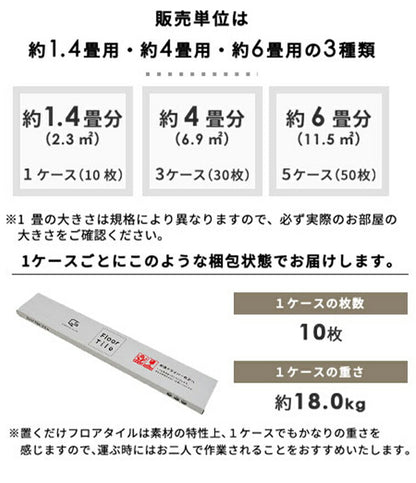 フロアタイル 約6畳 木目調 賃貸 タイルカーペット 置くだけ 簡単 おしゃれ DIY 床材 フローリング シート 木目柄 ナチュラル マンション 撥水加工 はっ水加工 撥水性 はっ水性(代引不可)
