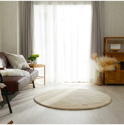 ギャベ ギャッベ ラグマット パステルカラー 120cm 円形 インド製 手織りギャッベ ウール100% 防炎ラベル付き 可愛い かわいい おしゃれ ラグ ラグマット カーペット(代引不可)