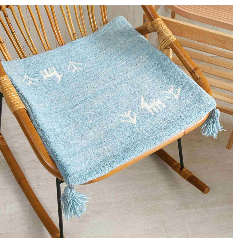 ギャベ ギャッベ チェアマット パステルカラー 40×40cm インド製 手織りギャッベ ウール100% 防炎ラベル付き 可愛い かわいい おしゃれ チェアマット チェアパッド(代引不可)
