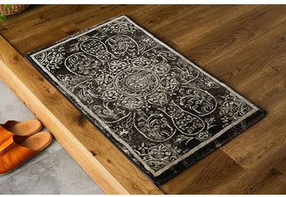 玄関マット 50×80cm ウィルトン織り 約60万ノット エジプト製 オリエンタル柄 おしゃれ ラグ ラグマット カーペット(代引不可)