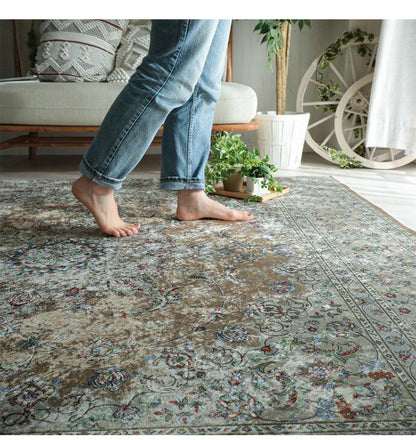 ラグ ラグマット ラグカーペット 絨毯 ペルシャ風プリント 130x190cm 耐熱 床暖房 ホットカーペット 対応(代引不可)