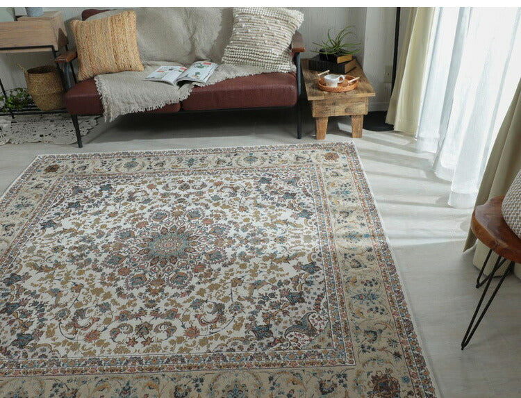 ラグ 200×200cm ゴブラン柄 シェニール風 デザインラグ 滑り止め ラグマット カーペット 絨毯 おしゃれ(代引不可)