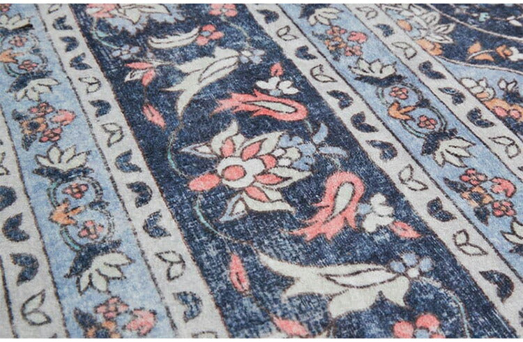 ラグ 190×190cm 長方形 滑り止め付き ラグマット 柄物 ペルシャ絨毯風 デザインラグ マット 艶消し おしゃれ かわいい 洗える ダイニングラグ 絨毯(代引不可)