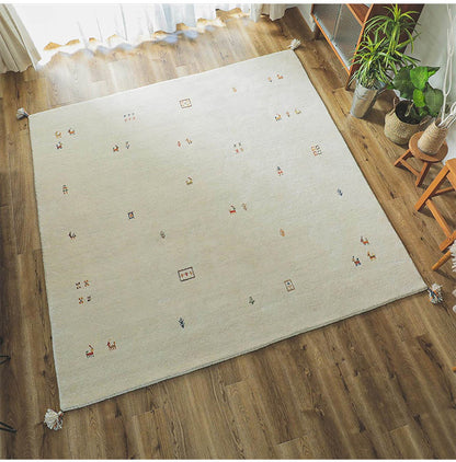 ギャベ ギャッベ ラグマット 130×190cm インド製 手織りギャッベ ウール100% 防炎ラベル付き おしゃれ ラグ ラグマット カーペット(代引不可)