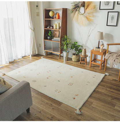 ギャベ ギャッベ ラグマット 190×240cm インド製 手織りギャッベ ウール100% 防炎ラベル付き おしゃれ ラグ ラグマット カーペット(代引不可)