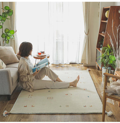 ギャベ ギャッベ ラグマット 190×240cm インド製 手織りギャッベ ウール100% 防炎ラベル付き おしゃれ ラグ ラグマット カーペット(代引不可)