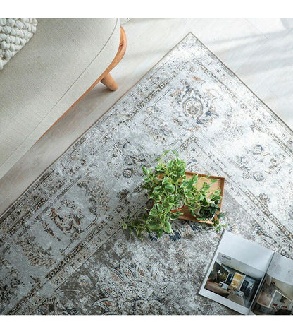 ラグ ラグマット 130×190cm オリエンタル柄 ラグカーペット 絨毯 ヴィンテージ 耐熱 床暖房 ホットカーペット 対応 ウォッシャブル 韓国インテリア(代引不可)