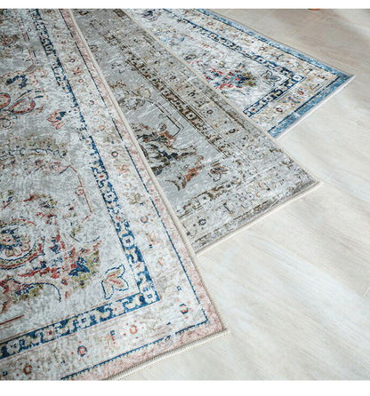 ラグ ラグマット 130×190cm オリエンタル柄 ラグカーペット 絨毯 ヴィンテージ 耐熱 床暖房 ホットカーペット 対応 ウォッシャブル 韓国インテリア(代引不可)