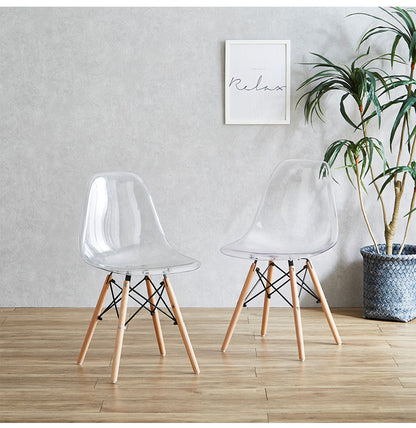イームズチェア クリア 1脚 単品 透明 シェルチェア クリアチェア リプロダクト デザイナーズチェア ダイニングチェア デスクチェア 椅子 イス おしゃれ(代引不可)