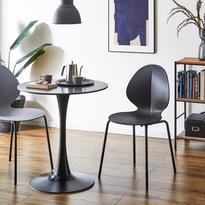 ダイニングチェア 2脚セット モノトーン スチール脚 アントチェア風 積み重ね スタッキングチェア おしゃれ 椅子 チェアー イス シンプル モダン 北欧(代引不可)