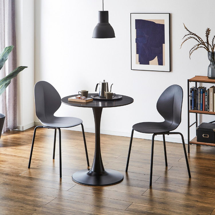 ダイニングチェア 4脚セット モノトーン スチール脚 アントチェア風 積み重ね スタッキングチェア おしゃれ 椅子 チェアー イス シンプル モダン 北欧(代引不可)