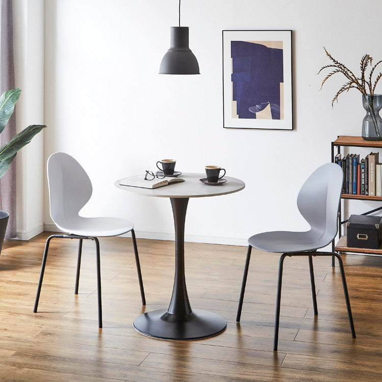 ダイニングチェア 4脚セット モノトーン スチール脚 アントチェア風 積み重ね スタッキングチェア おしゃれ 椅子 チェアー イス シンプル モダン 北欧(代引不可)