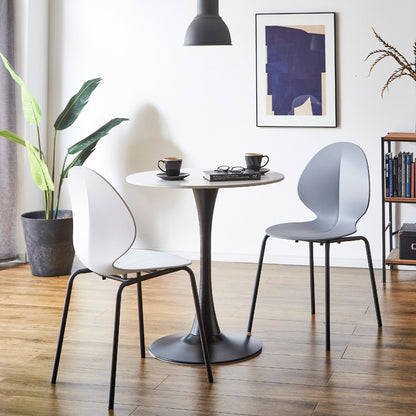 ダイニングチェア 4脚セット モノトーン スチール脚 アントチェア風 積み重ね スタッキングチェア おしゃれ 椅子 チェアー イス シンプル モダン 北欧(代引不可)