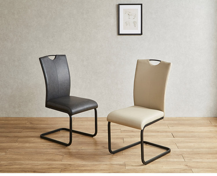 ダイニングチェア 2脚セット デザインチェア カンティレバーチェア PUレザー スチール脚 椅子 イス チェア チェアー 北欧 モノトーン シンプル おしゃれ(代引不可)