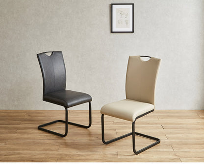 ダイニングチェア 2脚セット デザインチェア カンティレバーチェア PUレザー スチール脚 椅子 イス チェア チェアー 北欧 モノトーン シンプル おしゃれ(代引不可)