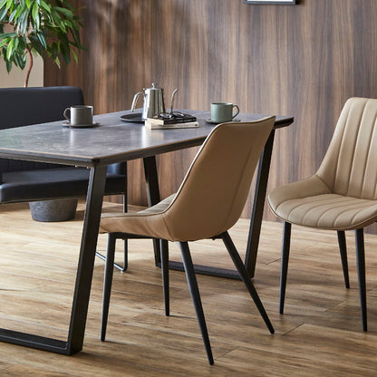 ダイニングチェア 2脚セット シンプル 肘無し スチール脚 PUレザー おしゃれ 椅子 チェアー イス シンプル モダン 北欧(代引不可)