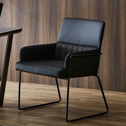 ダイニングチェア 完成品 肘付き ゆったり座れる パーソナルチェア ワイド座面 スチール脚 PUレザー おしゃれ 椅子 チェアー イス シンプル モダン 北欧 1脚(代引不可)