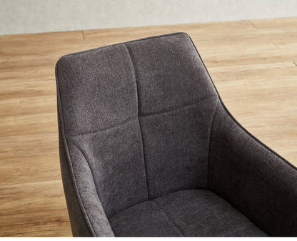 回転式ダイニングチェア 2脚セット 肘付き 肘あり ファブリック スチール脚 回転チェア 回転式チェア ダイニングチェア 椅子 イス チェア チェアー 北欧 モノトーン シンプル おしゃれ(代引不可)