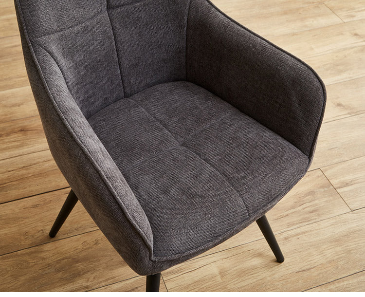 回転式ダイニングチェア 2脚セット 肘付き 肘あり ファブリック スチール脚 回転チェア 回転式チェア ダイニングチェア 椅子 イス チェア チェアー 北欧 モノトーン シンプル おしゃれ(代引不可)