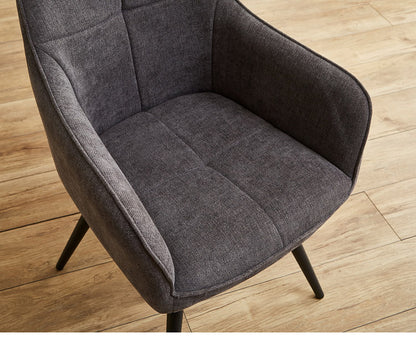 回転式ダイニングチェア 2脚セット 肘付き 肘あり ファブリック スチール脚 回転チェア 回転式チェア ダイニングチェア 椅子 イス チェア チェアー 北欧 モノトーン シンプル おしゃれ(代引不可)